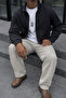 Men's Summer Regular Loose-Leg Stone Linen Trousers - 2