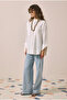 Ribbed Denim Trousers Ice Blue - 6
