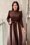 Gradient Evening Dress with Rose Brooch - 3