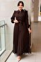 Six-Laced Pleated Evening Dress