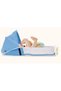 Baby Nest with Mosquito Net,Portable Baby Lounger,Multi-function Folding Bed,for Traveling,Toddlers,Newborns,Blue - 2