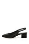 Women's Black Short Thick Heeled Open Back Shoes - 5