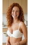Ecru Jacquard Patterned Unpadded Underwire Micro Bra