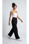 Women's Black High Waist Pleated Wide Leg Palazzo Pants - 3
