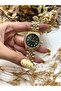 Classic Model Round Gold Green Dial Women's Wristwatch - 2