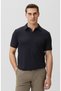 Lacivert Basic Polo Modal T-shirt - 2