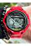 Brand Suitable for Pool and Sea Use, Silicone Strap Red Digital Sports Wristwatch - 4
