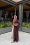 Premium Volan Kol Diana Abaya – Brown - 9