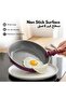 6-Piece Ceramic Cookware Set with Detachable Handle, PFAS-Free Healthy Cooking Set - Purple - 3