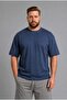 100% Cotton Boxy Fit Plus Size Short Sleeve Blue T-Shirt H0998Ax26Sp - 3
