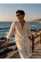 Men's Cotton Linen Shirt Comfortable Fit Summer Shirt - 2