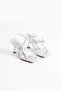Women's Silver Heeled Sandals Tr02My01B - 3