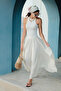 تنورة فاخرة بتأثير كراش بلون إكرو - 6