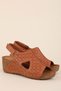 Women's Genuine Leather Wedge Heeled Casual Sandals Iz.1955 Tan - 2
