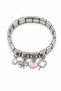 Italian Steel Dangle Bracelet with 4 Charms and Charm Gift