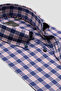 Luca Flanel Lyocell Comfort Fit Navy Blue Button down Collar Men's Plaid Shirt - 5