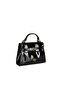 Rebeni Black Women's Patent Leather Handbag - 3