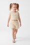Girl's 3D Rose Patterned Shorts Set – Bow Detail Summer Special Occasion Combination 2-Piece Set - 3