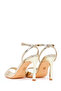 Women's Gold Ankle Buckle High Thin Heeled Metallic Sandals 26Sfe494432 - 7