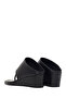 Women's Black Leather Slippers with Filled Heels 26Sfd203318 - 7