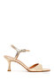 Women's Gold Ankle Buckle Thin Heeled Metallic Leather Sandals 26Sfd1613My