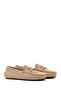 Women's Beige Suede Shoes, Leather Loafer 26Pfd290210 - 2