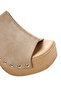 Women's Beige High Thick Heeled Suede Leather Slippers 26Sfd152110 - 8