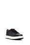 Men's Black Lace-Up Thick-Soled Sports Shoes, Leather Sneaker 26Sfd610618 - 7