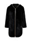 Artesina Women's Black Hooded Teddy Leather Coat 24Wgp5287Ff