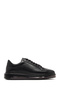 Men's Black Lace-Up Thick Soled Genuine Leather Sneaker, Winter Sports Shoes 25Wfd631018