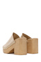 Women's Beige High Thick Heeled Suede Leather Slippers 26Sfd152110 - 7