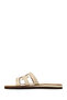 Women's Beige Leather Slippers 26Sfd360518 - 3