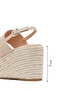 Women's Cream Ankle Buckle Wedge Heeled Espadrille Sandals 25Sfe452118 - 2