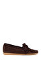 Women's Brown Tasseled Suede Leather Loafer 26Pfd260410