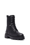 Women's Black Zippered Leather Boots 25Wfd186218 - 7