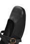 Women's Black Buckle Leather Ballerinas 26Pfd200218 - 8