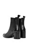 Women's Black Thick Heeled Leather Chelsea Boots 24Wfd 186418 - 7