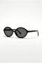 Noctra Black Frame Uv400 Oval Sunglasses – Matte Black Lens – Unisex Minimal Design - 5