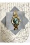 Mona Round Gold Green Dial Steel Women's Wristwatch - 3
