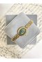 Vayez Vintage Design Minimal Gold Green Dial Women's Wristwatch