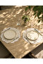 2-Piece White Collection Embroidered Premium Duck Fabric Placemat Set |   (38X38 cm) - with Liquid Repellent Feature - 2