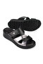 , Women's Genuine Leather Comfort Slippers 1611008Z453 Black - 6