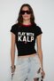 Tomris women's soft and flexible fabric organic cotton black t-shirt with special world cup print
