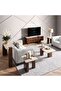 Camilia End Table Travertine - White & Brown - 4