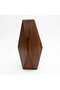 Veldt Walnut Wood Faceted Vase 9x9x13cm -walnut - 3