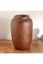 Pecan Wooden Decor Vase 17x17x21cm - Brown - 4