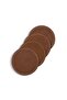 Houston 4-Piece Faux Leather Coaster Set Dia10cm - Brown - 5