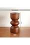 Almond Wooden Taper Candle Holder 10.5x10.5x23cm - Brown - 6
