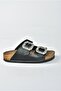 Black Double Buckle Stoned Women's Slippers K777604809 - 5
