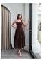 Lace Embroidered Belted Midi Dress